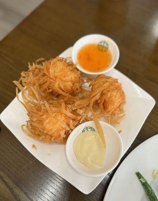 Crispy golden shrimp balls