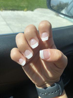 I asked for French tip not half my nail white.