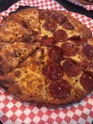 Half cheese, half pepperoni