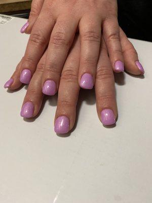 Gel fill-in with a shellac polish