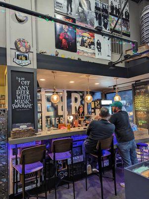 the bar/drink counter inside