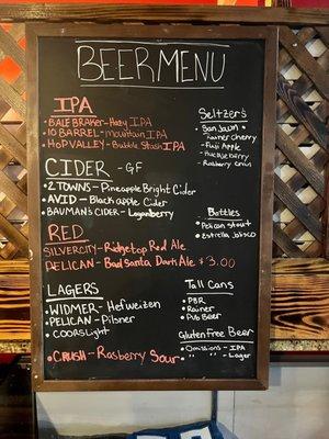 Beer Menu