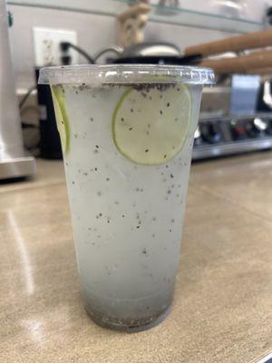 Natural lemon water with chia