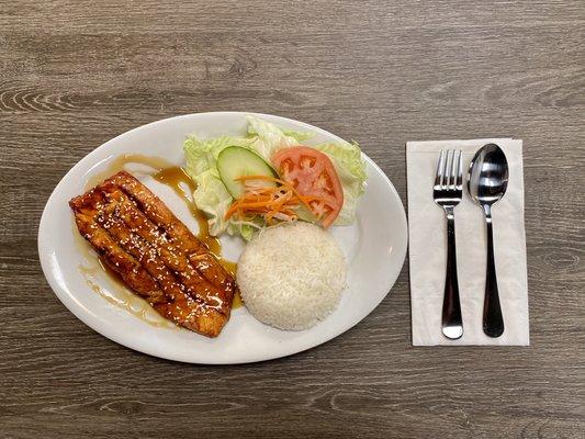 Teriyaki Salmon over Rice