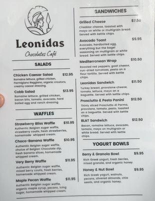 Menu: They have sandwiches!