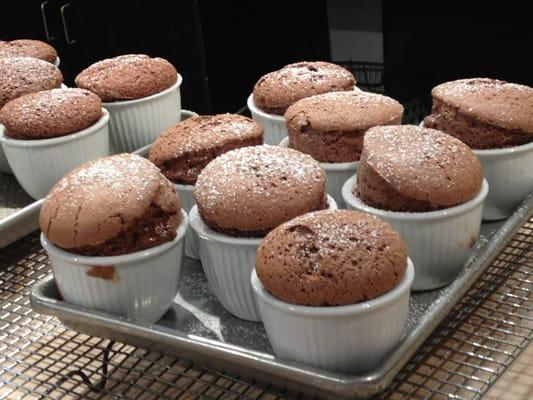 Chocolate soufflé made in Chocolate 101. Yum!