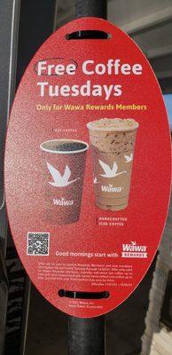 FREE coffee   on TUESDAYS for rewards members from November 1, 2021 - December 5, 2021