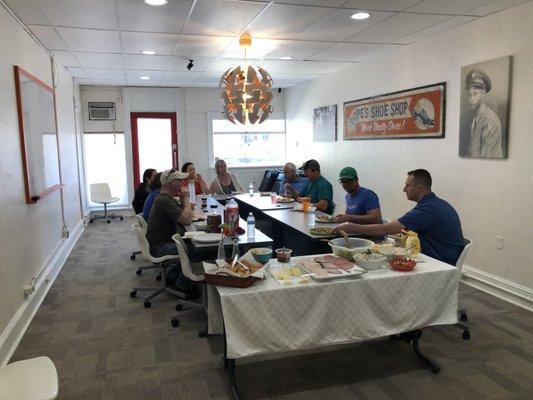 A few members enjoying one of our monthly luncheons.