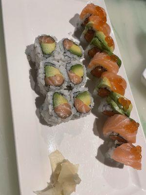 Titanic roll and Salmon Avocado Roll