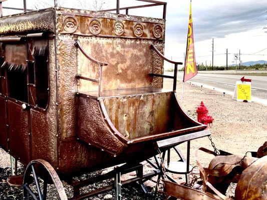 Stage Coach Decor at the front of the business.