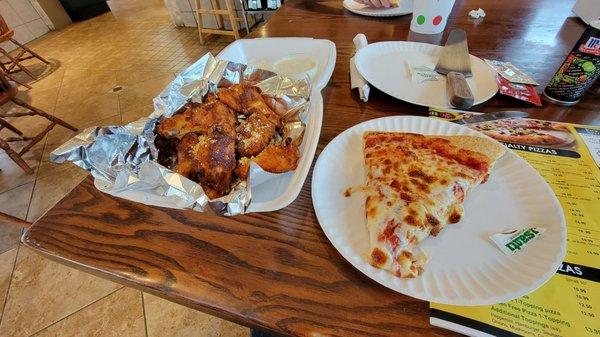 Pizza and wings