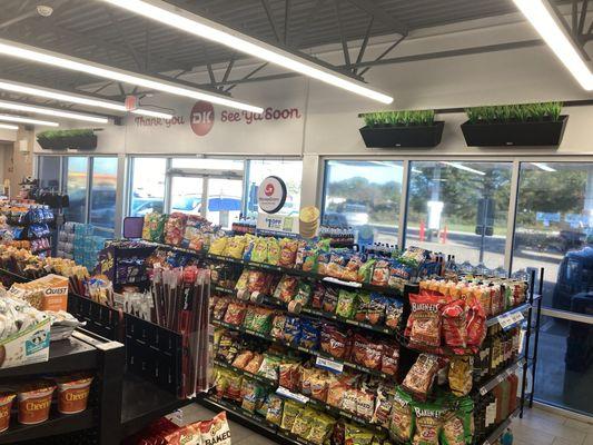 partial view of interior of convenience store