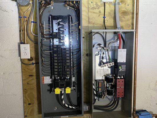 Panel upgrade with transfer switch install. For future Generator.