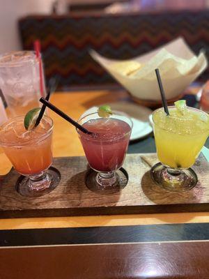 Margarita flight: strawberry, blackberry, mango