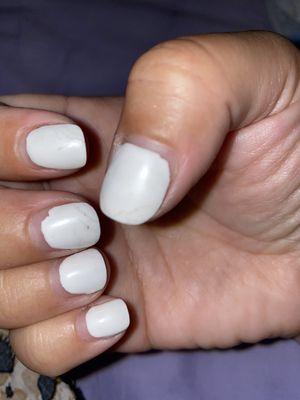 Day 3 after mani at Nikki nail salons in menifee