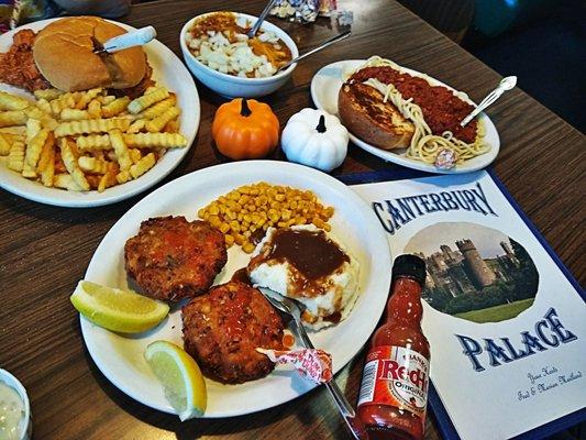 Rock n Rock Mike on the grill since 1976. Salmon Patties, Pulled Pork w Spaghetti