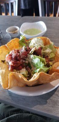 I got the Taco Salad with carne asada & it was delicious! Honestly the best quality Mexican food in Spokane! Ask for Mario!