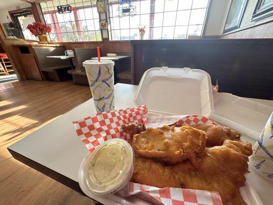 Fish n chips! Huge!