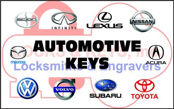 We make keys for most automobiles, including transponder "computer chip" keys!