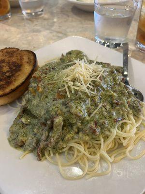 Pecan-crusted chicken and pesto