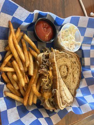 Brisket on Rye....so so goooood. MUST TRY THE CURRY KETCHUP, I think that is what is called.