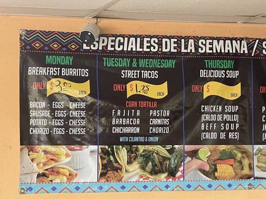 Tortilleria Terrell Menu.  They have more items that they do have listed !