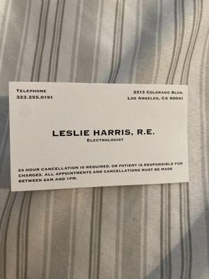 Official business card,  new address (2513 Colorado) down the street from her original place.   Old address is: (1501 Colorado)