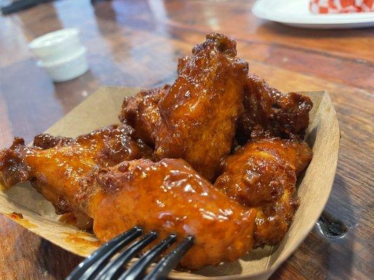 Mouth watering hot wings.