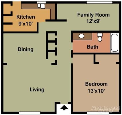 One bedroom floor plan