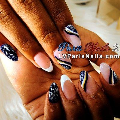 Acrylic Nails with Nail Art Design