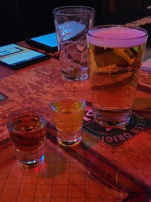 Beer and pickleback shot