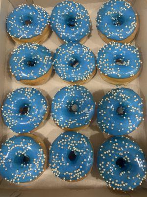 Blue glazed donuts