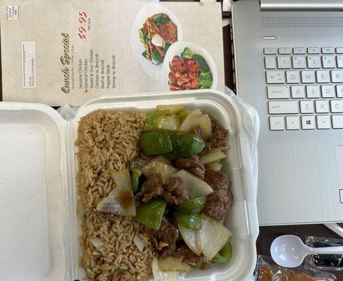 Beef pepper steak plate