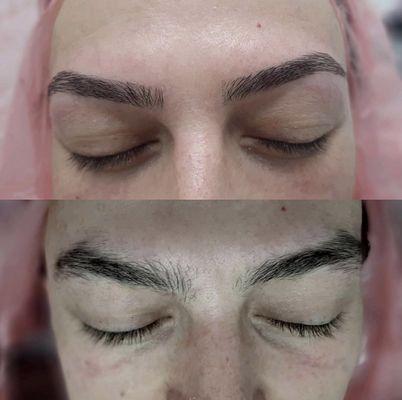 Eyebrow Before and After by Hemo at Aidas Nail Hair