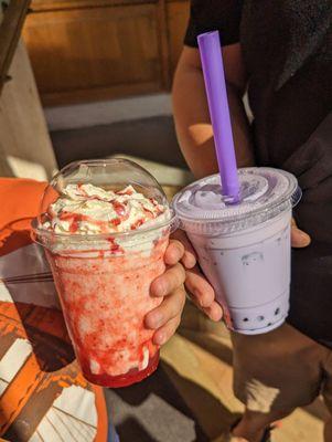 Strawberry creme & taro