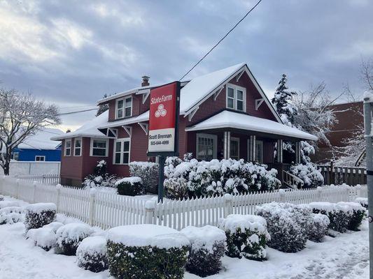 Snow day at Scott Brennan's Portland office