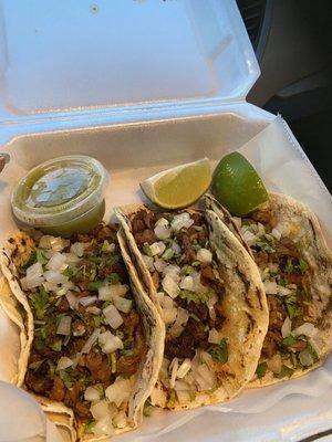 Very delicious carne asada Mexican street taco