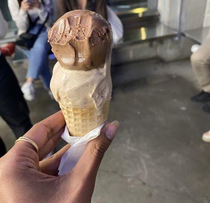 Hazelnut and mocha gelato