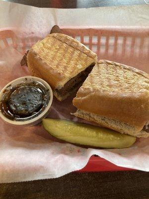 French Dip Panini sans Mayo and provolone