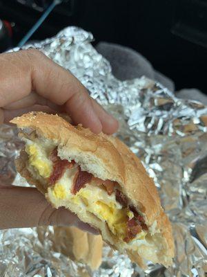 Bacon egg & cheese on a roll.