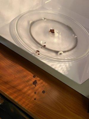 Dirty food left in microwave