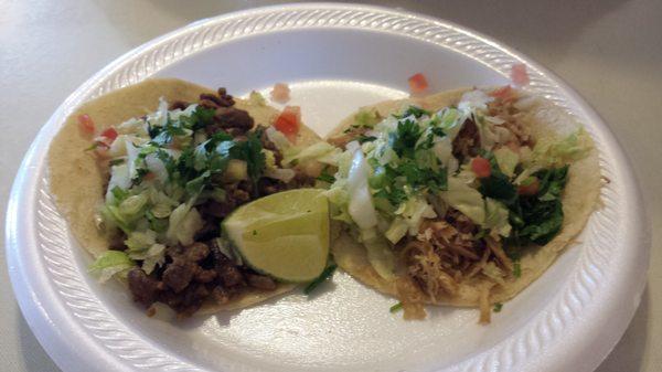 Two tacos (azada and carnita) - NOTE TO SELF - always get at least 3! They are YUM