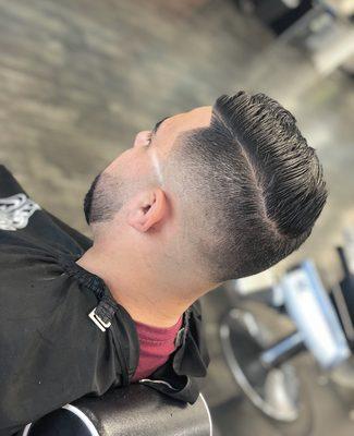 Bald fade with natural part/sheer the top