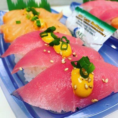 Tuna and Salmon sushi: $9.99