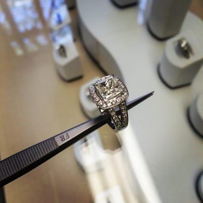 Square Halo Engagement Ring