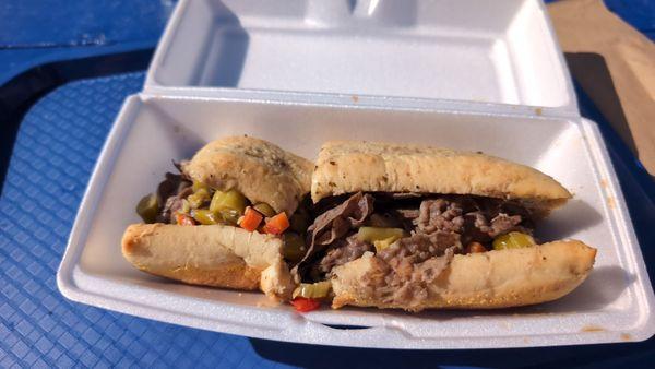 Italian beef (cut to try with and without hot giardinera)