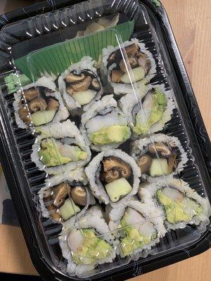 Shrimp Avocado Roll & Shiitake Cucumber Roll