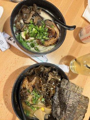 Tonkatsu (top) & Shoyu (bottom) ramen