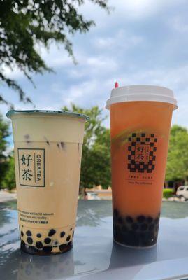 Matcha (left) Guava tea (right)