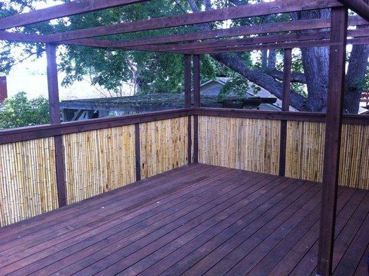 Deck with redwood and bamboo